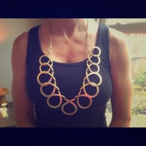 Anthropologie Gold Tone Loop Necklace